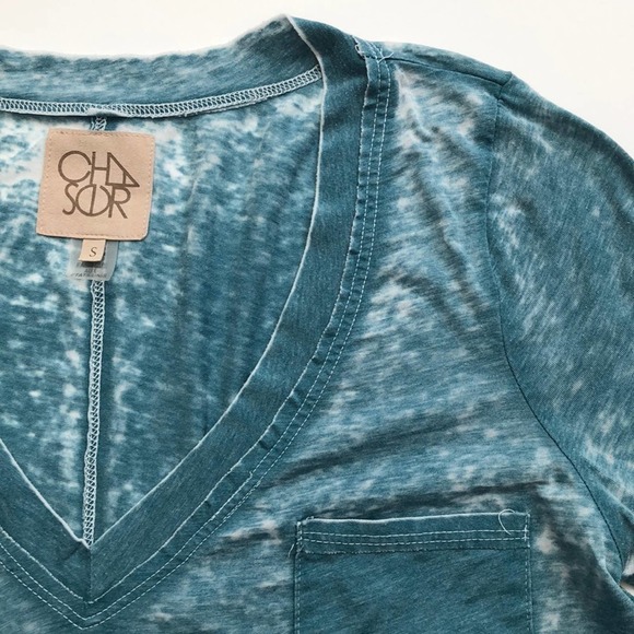 Chaser Burnout Long Sleeve Tee Teal Small - Picture 3 of 10